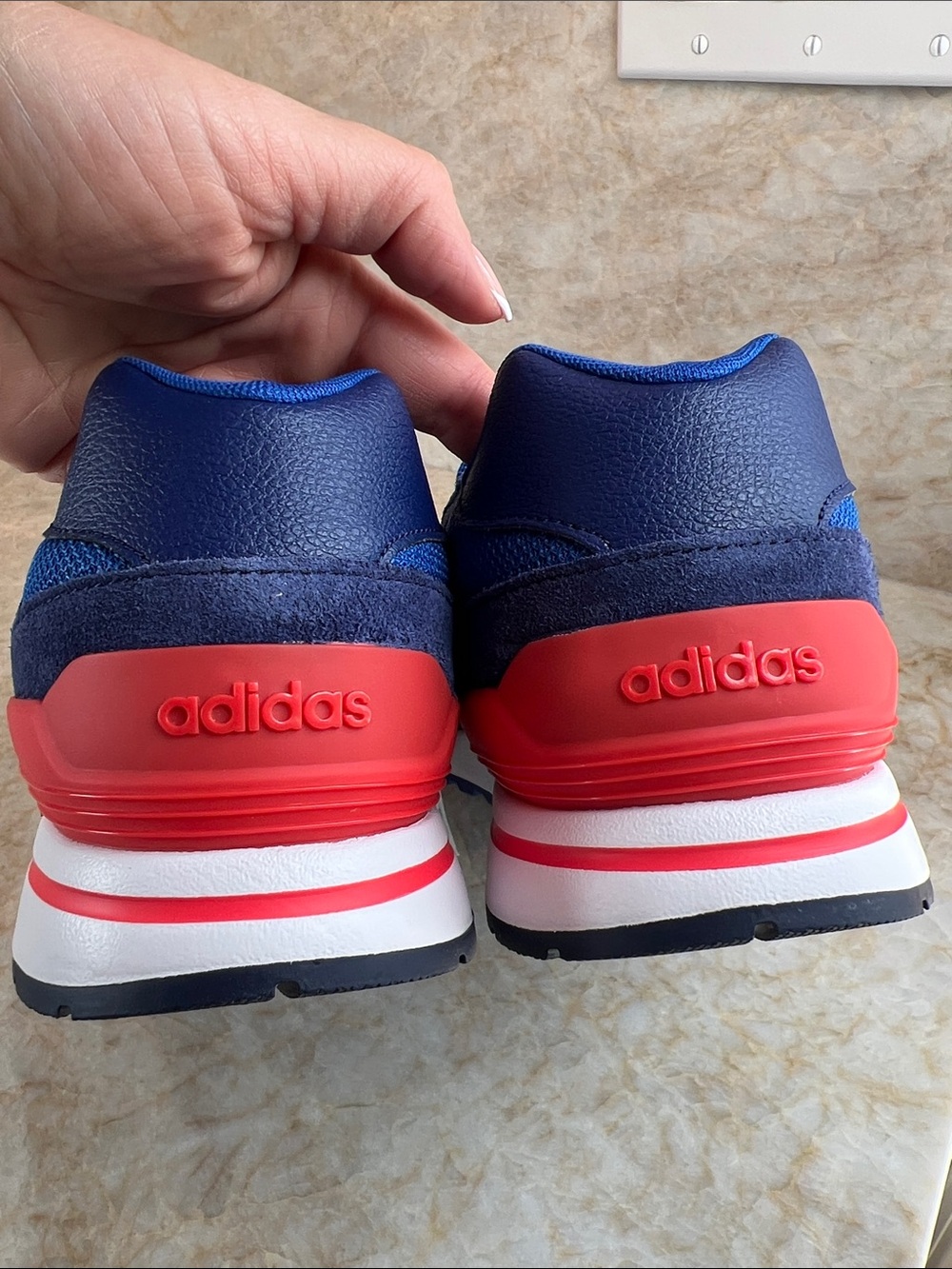 Runs 80s adidas Navy Blue, White & Red Athletic Sneakers - Picture 6 of 6